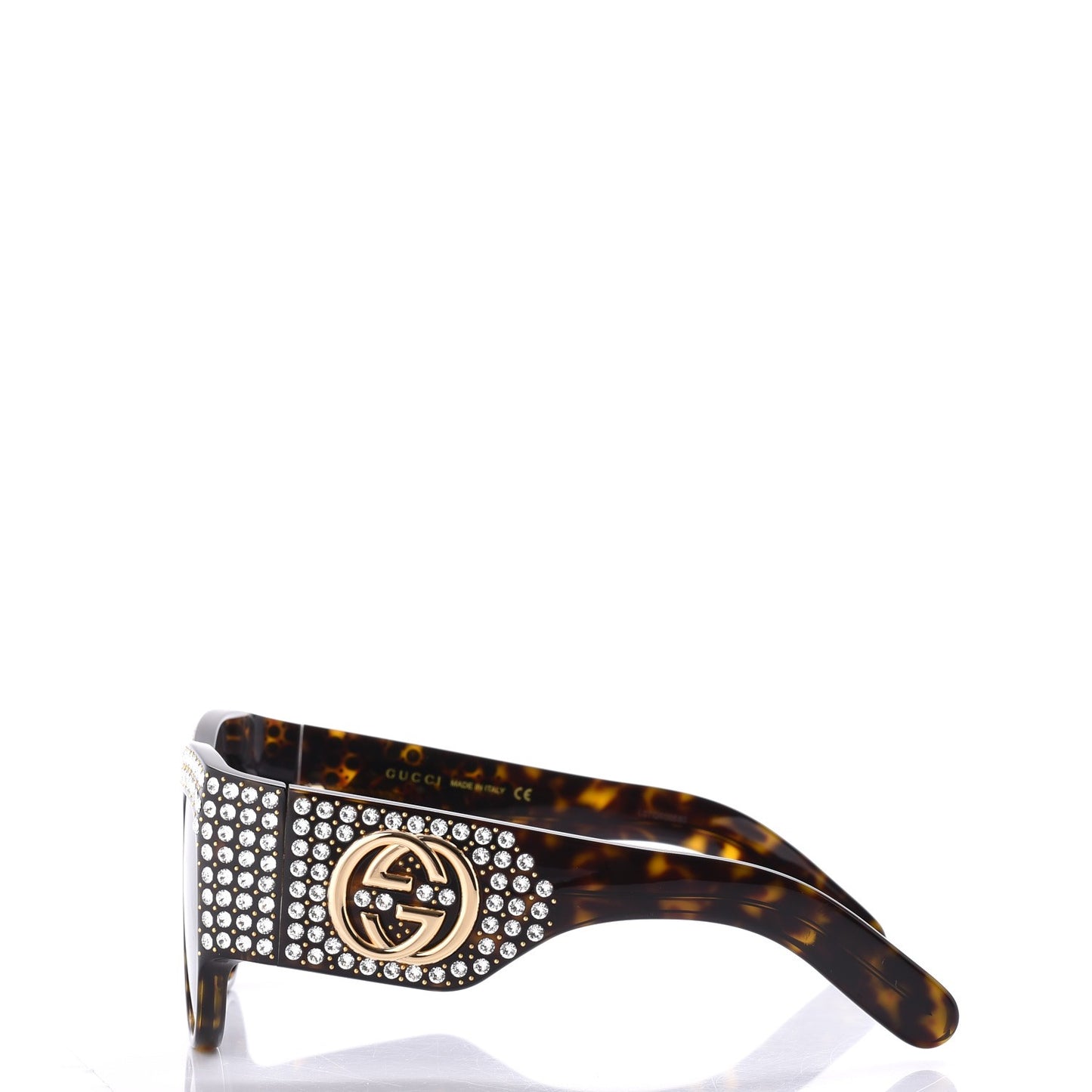 Acetate Crystal Oversize Hollywood Forever Sunglasses GG0144S Tortoiseshell