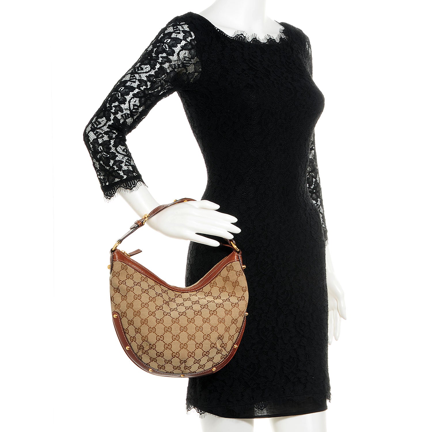 Gucci Monogram Biba Hobo Brown 2 of 8