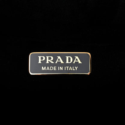 Prada Velluto Ricamo Cahier Shoulder Bag Black 6 of 9