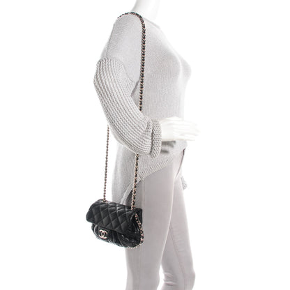Chanel Washed Lambskin Mini Chain Around Messenger Black 2 of 7