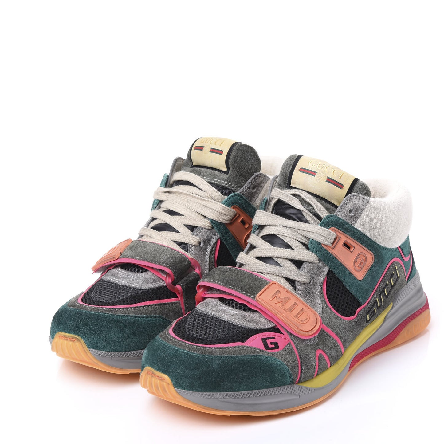 Suede Calfskin Mens Ultrapace Sneakers 6.5 Turquoise Grey