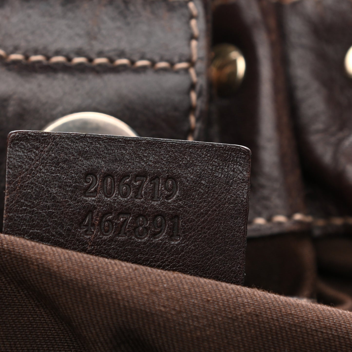 Monogram Studded Pelham Tote Dark Brown