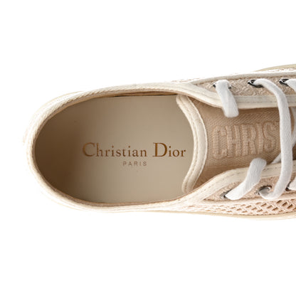 Christian Dior Resille Embroidered Walk 'N' Dior Low Top Sneakers 36 Cream 7 of 12