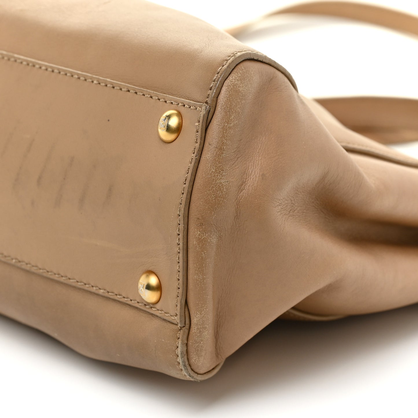 Calfskin Medium Peekaboo Iconic Satchel Tan