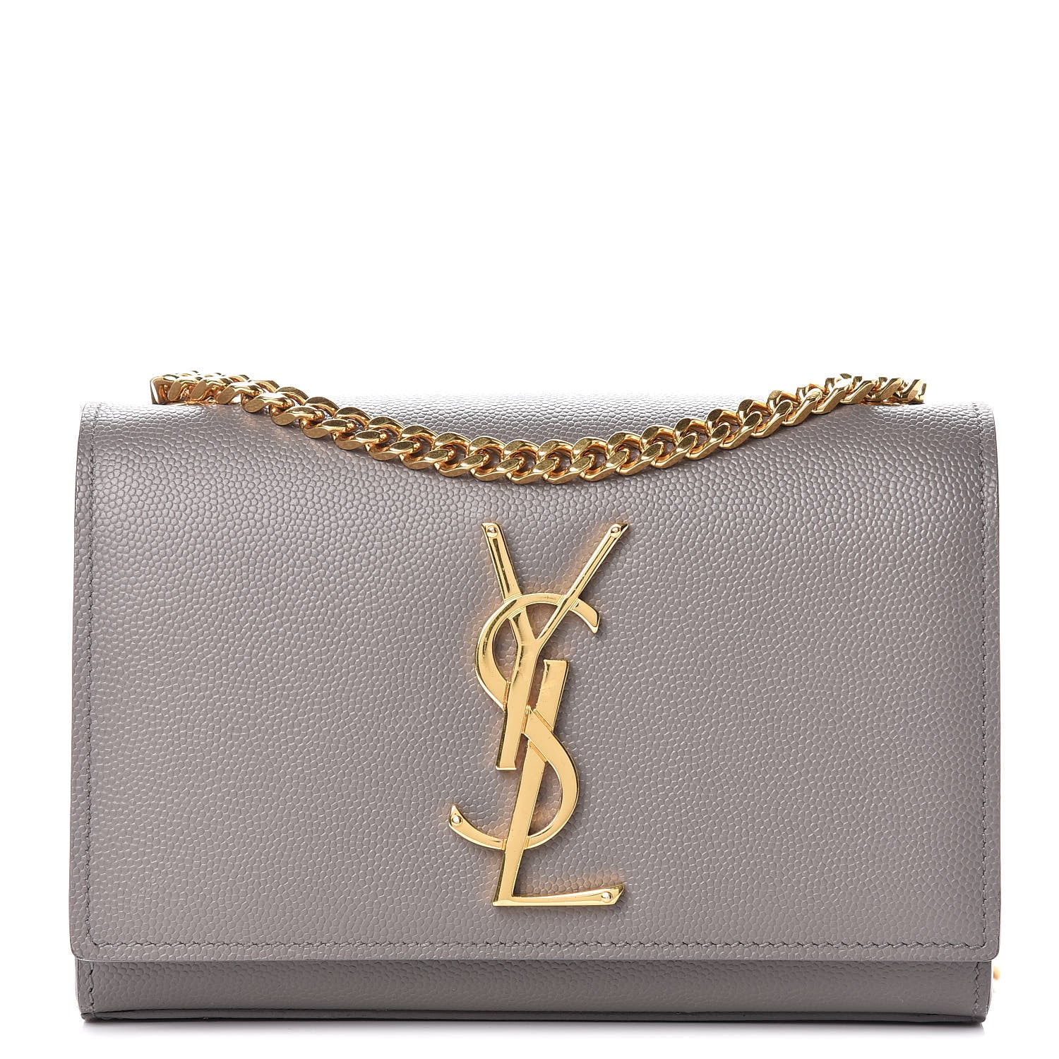 Saint Laurent Grain De Poudre Small Monogram Kate Satchel Fog 1 of 15