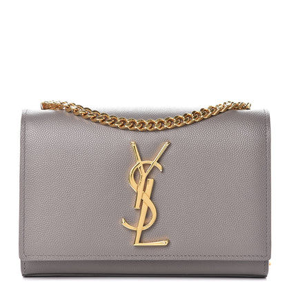 Saint Laurent Grain De Poudre Small Monogram Kate Satchel Fog 1 of 15