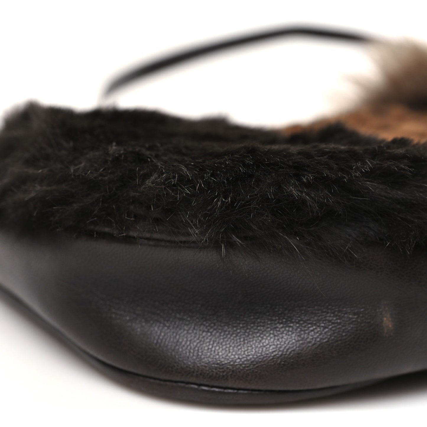 Rabbit Fur Lambskin Patchwork Malice Shoulder Bag Brown
