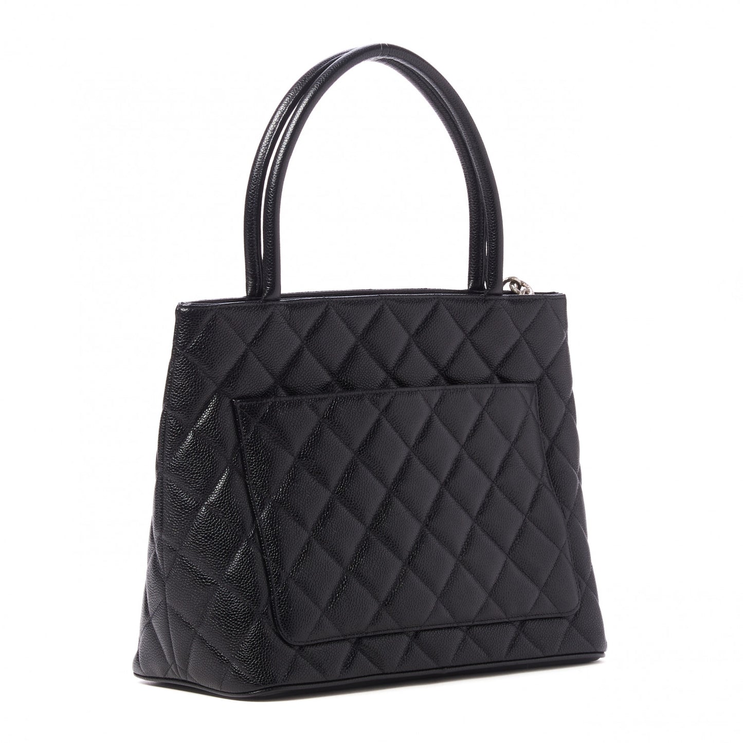 Caviar Quilted Medallion Tote Black