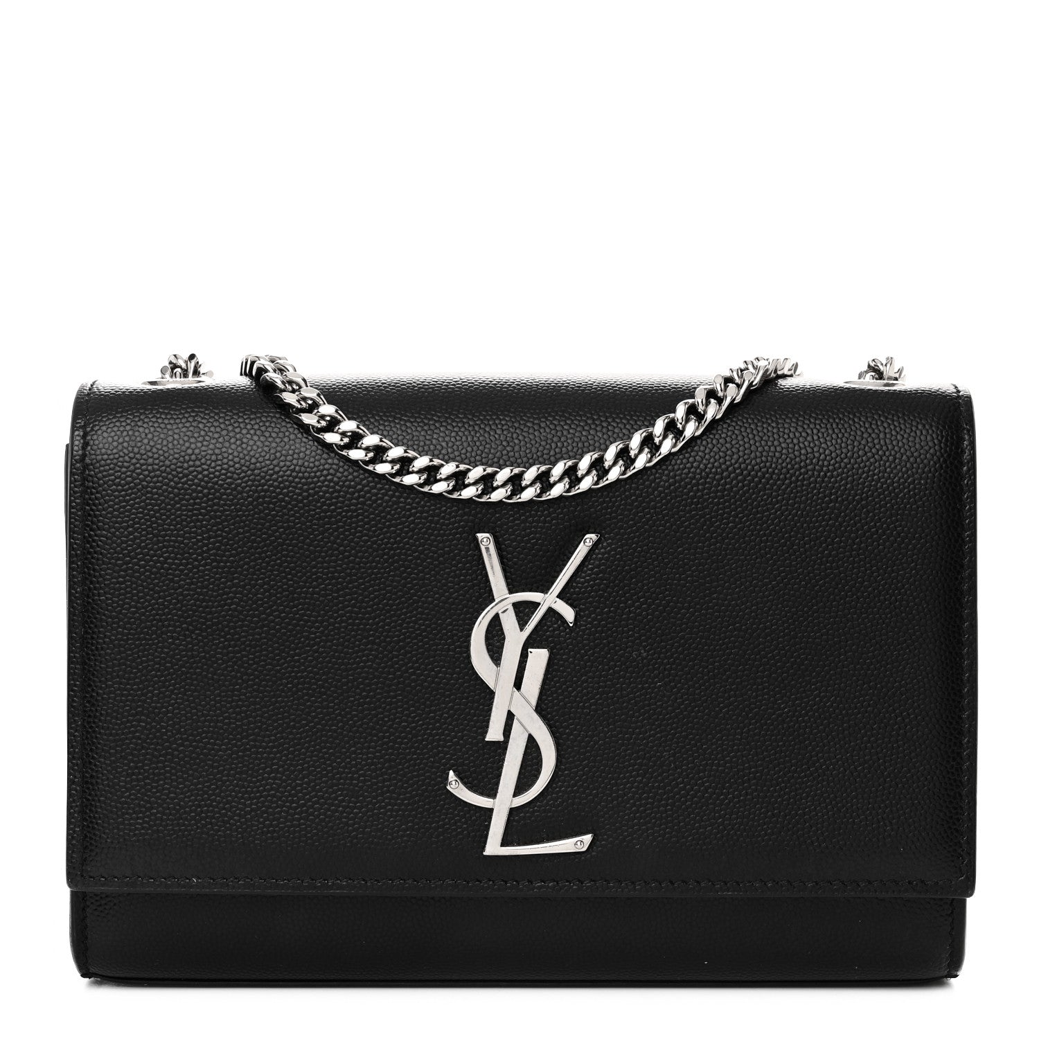 Saint Laurent Grain De Poudre Small Monogram Kate Satchel Black 1 of 13