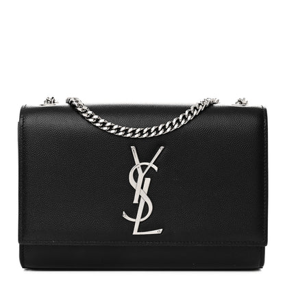 Saint Laurent Grain De Poudre Small Monogram Kate Satchel Black 1 of 13