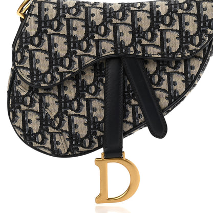 Christian Dior Oblique Mini Saddle Bag Blue 8 of 11