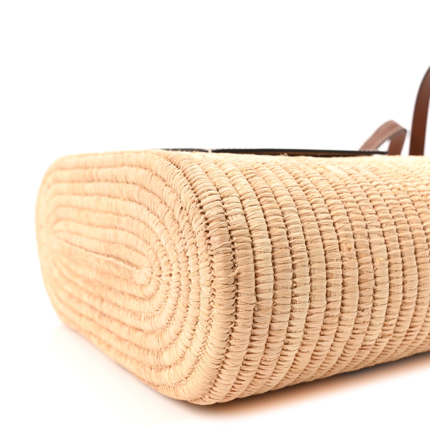 Raffia Small Square Basket Tote Bag Natural Pecan