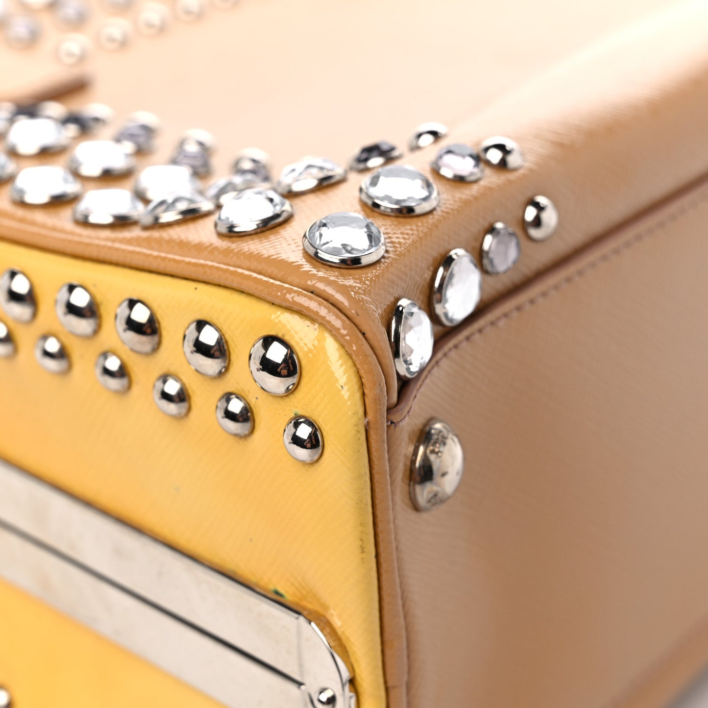 Saffiano Vernice Crystal Bag Cammeo