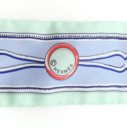 Hermes Silk Maillons Twilly Vert D'eau Ciel Rouge 3 of 5