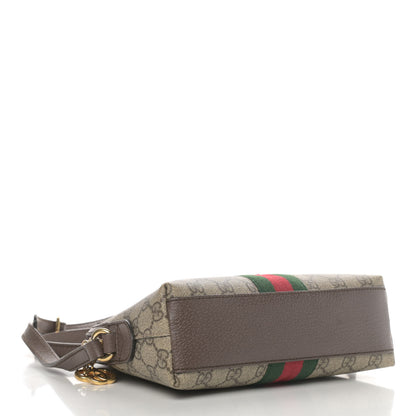 Gucci GG Supreme Monogram Textured Dollar Calfskin Web Small Ophidia Dome Shoulder Bag Beige Ebony New Acero 3 of 4