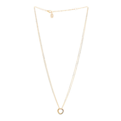 Cartier 18K Pink Yellow White Gold Trinity Double Chain Pendant Necklace 3 of 5