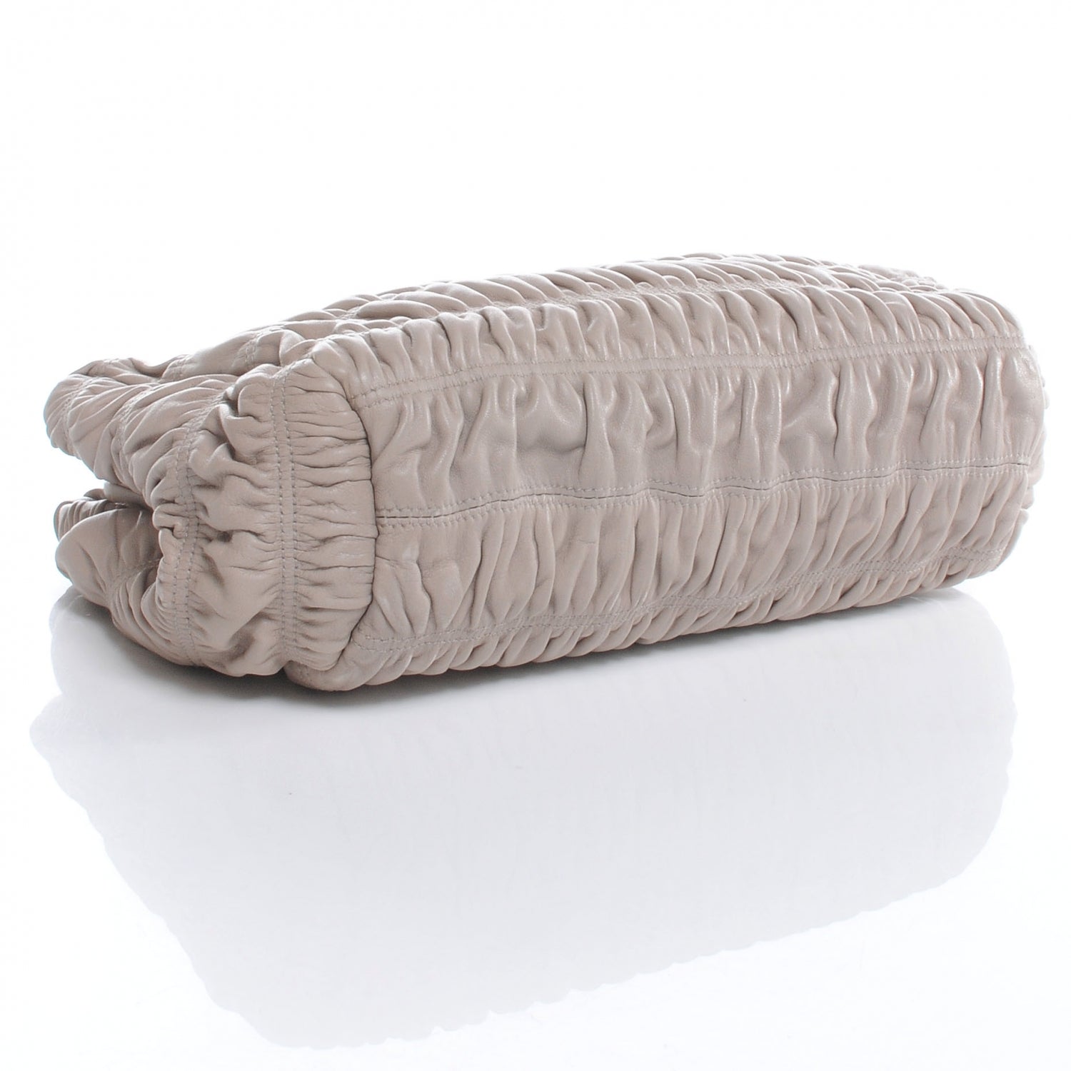 Prada Nappa Gaufre Ruched Clutch Pomice 4 of 10