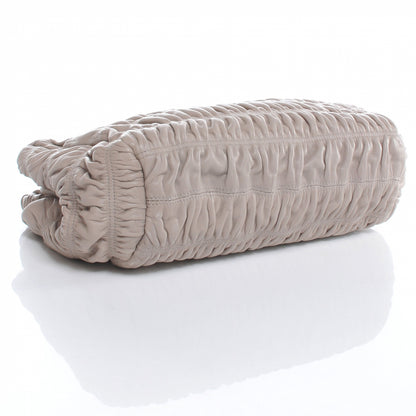 Prada Nappa Gaufre Ruched Clutch Pomice 4 of 10