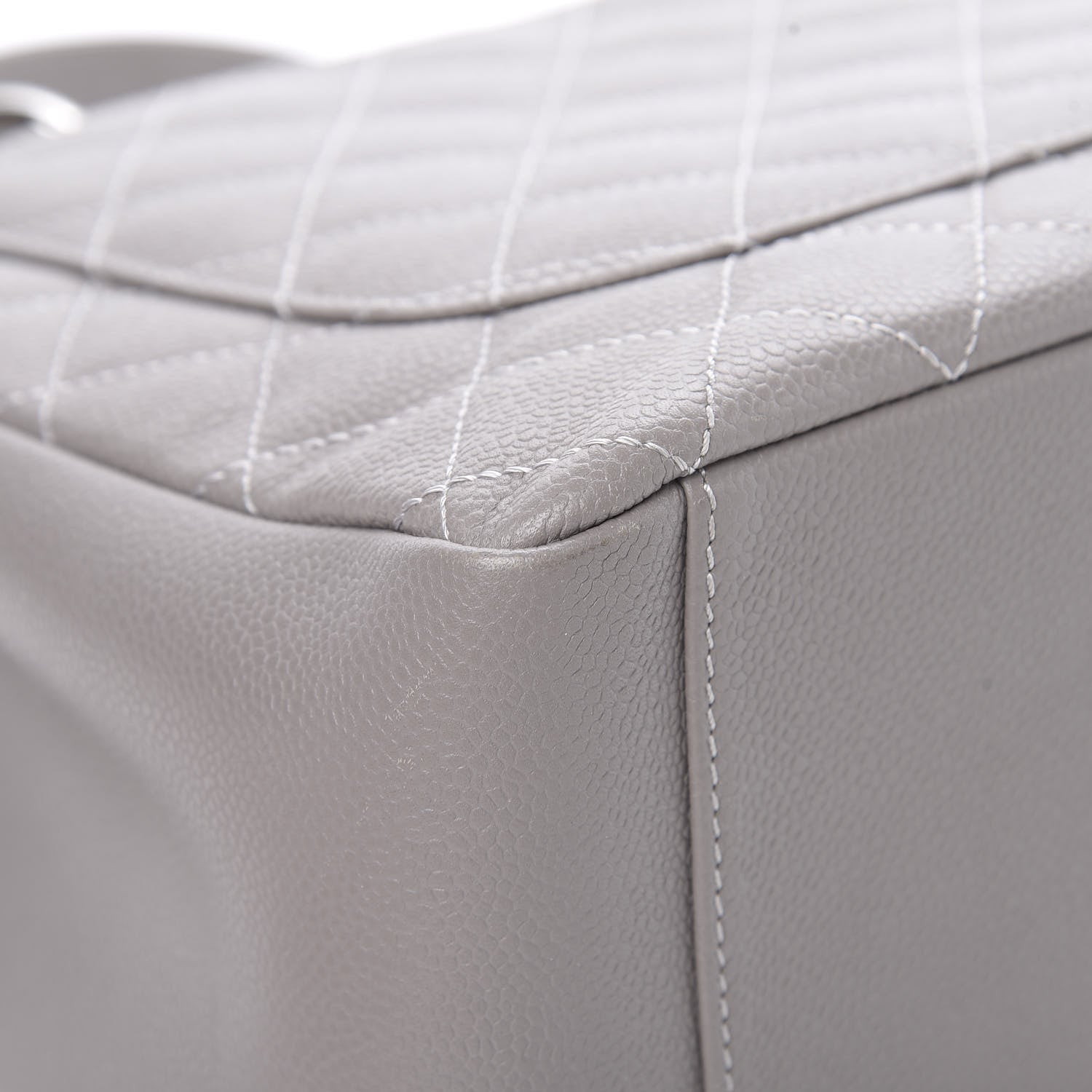 Chanel Caviar Quilted Grand Shopping Tote GST Light Grey 11 of 11