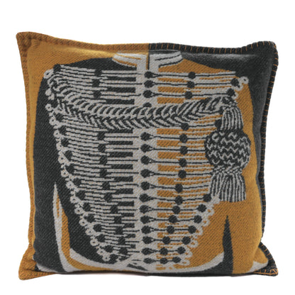 Hermes Wool Cashmere Brandebourgs Pillow Ambre Anthracite 1 of 3