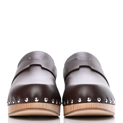 Hermes Calfskin Calya Mules 38 Cafe 2 of 7