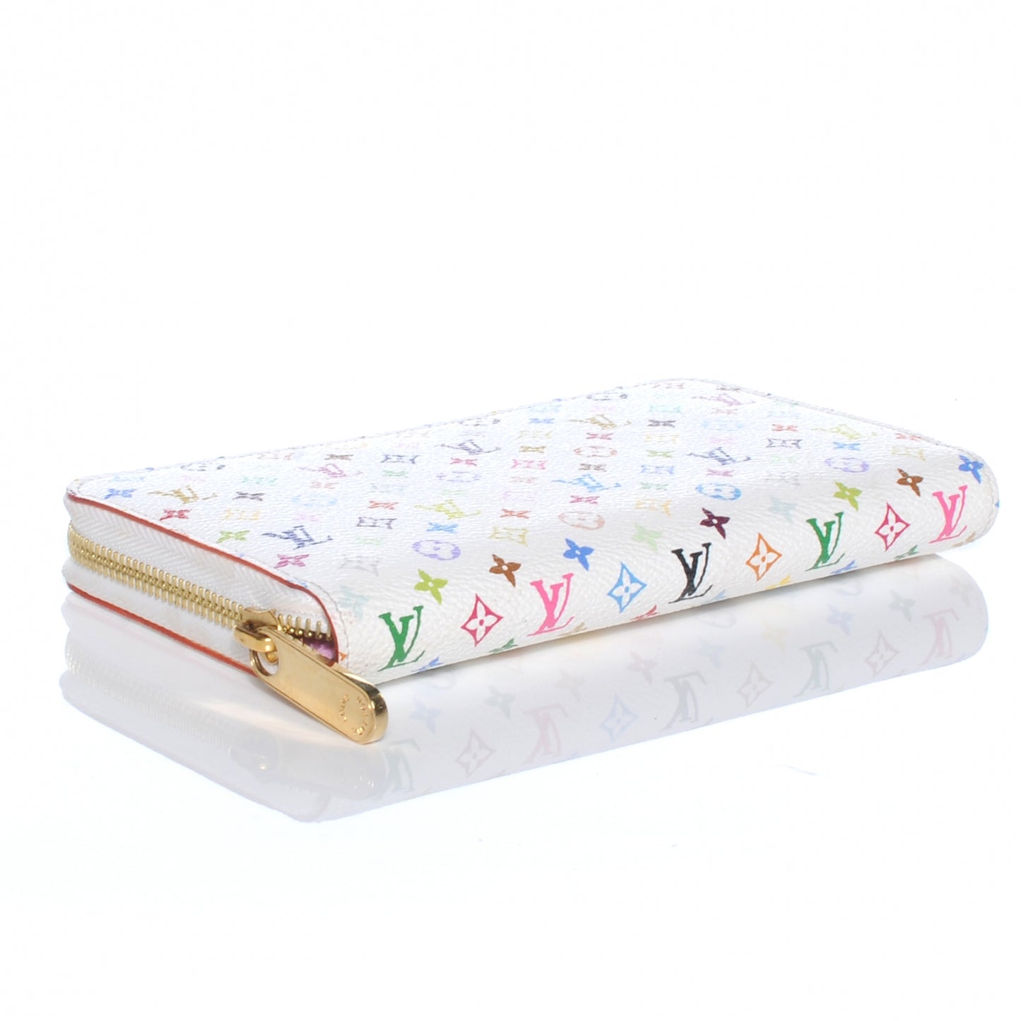 Monogram Multicolor Zippy Wallet White