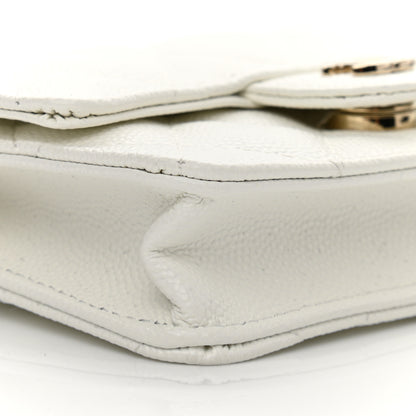 Chanel Caviar Quilted Mini Chain Bag White 9 of 11