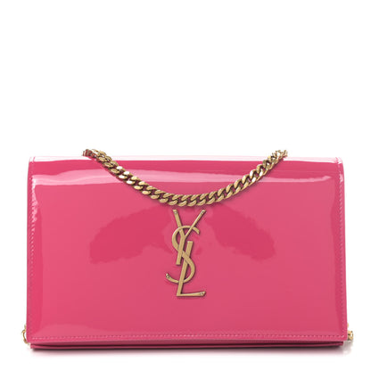 Saint Laurent Patent Calfskin Monogram Kate Wallet On Chain Fresh Fuxia 1 of 4