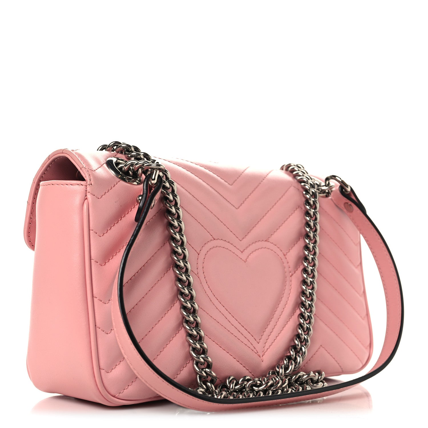 Gucci Calfskin Matelasse Small GG Marmont Shoulder Bag Wild Rose 3 of 11
