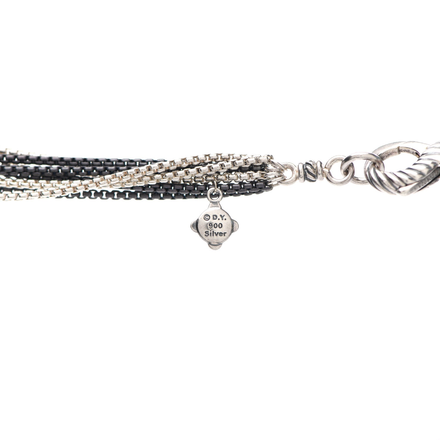 David Yurman Darkened Sterling Silver Multi-Strand Cable Curb Link Necklace 5 of 5