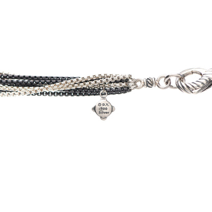 David Yurman Darkened Sterling Silver Multi-Strand Cable Curb Link Necklace 5 of 5