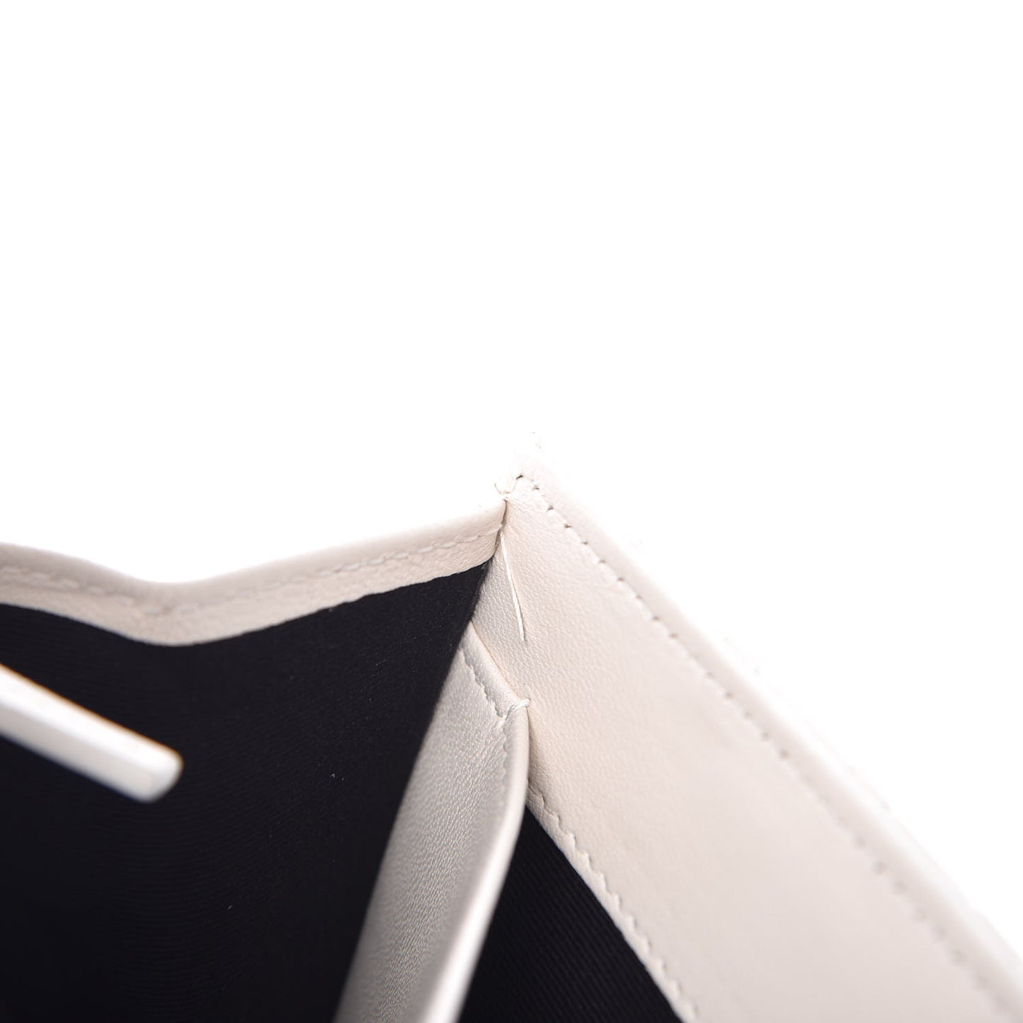 Calfskin Icon Quilted Wallet On Chain Crossbody White