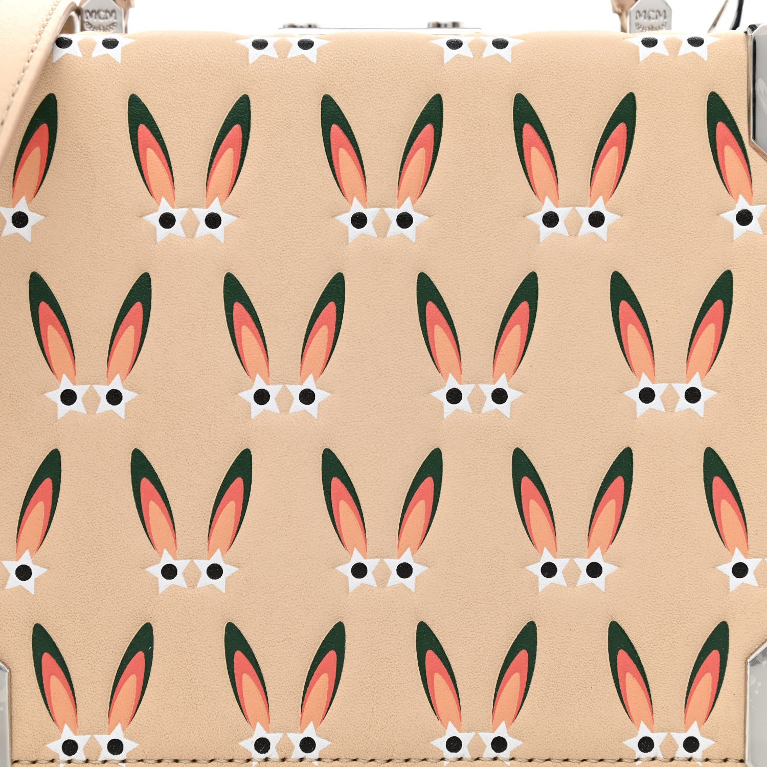 MCM Lambskin Star Eyed Bunny Small Berlin Crossbody Natural 8 of 10
