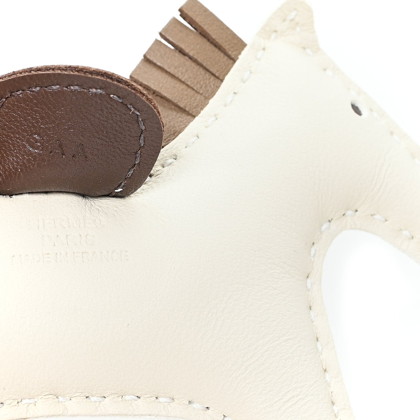 Milo Lambskin Grigri Rodeo Horse Bag Charm PM Craie Etoupe Chocolate