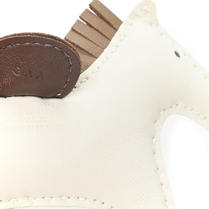 Hermes Milo Lambskin Grigri Rodeo Horse Bag Charm PM Craie Etoupe Chocolate 3 of 4