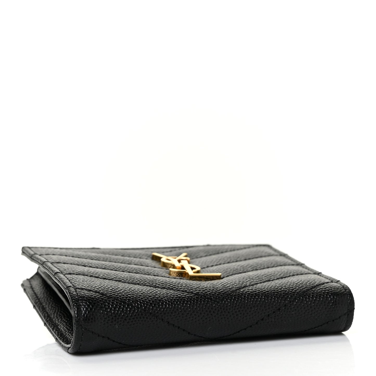 Grain De Poudre Matelasse Chevron Monogram Zipped Card Case Black
