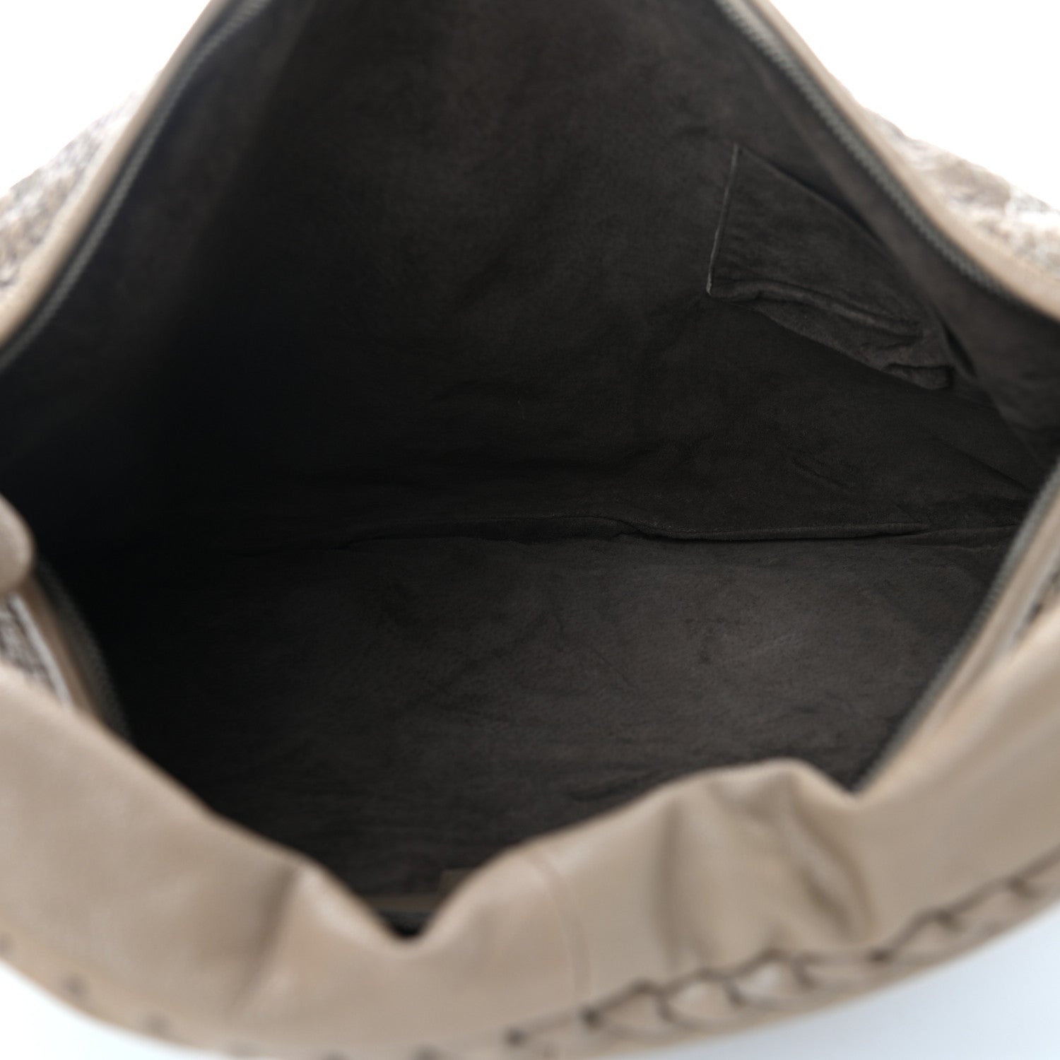 Bottega Veneta Nappa Intrecciato Camo Embroidered Maxi Veneta Hobo Taupe 4 of 8