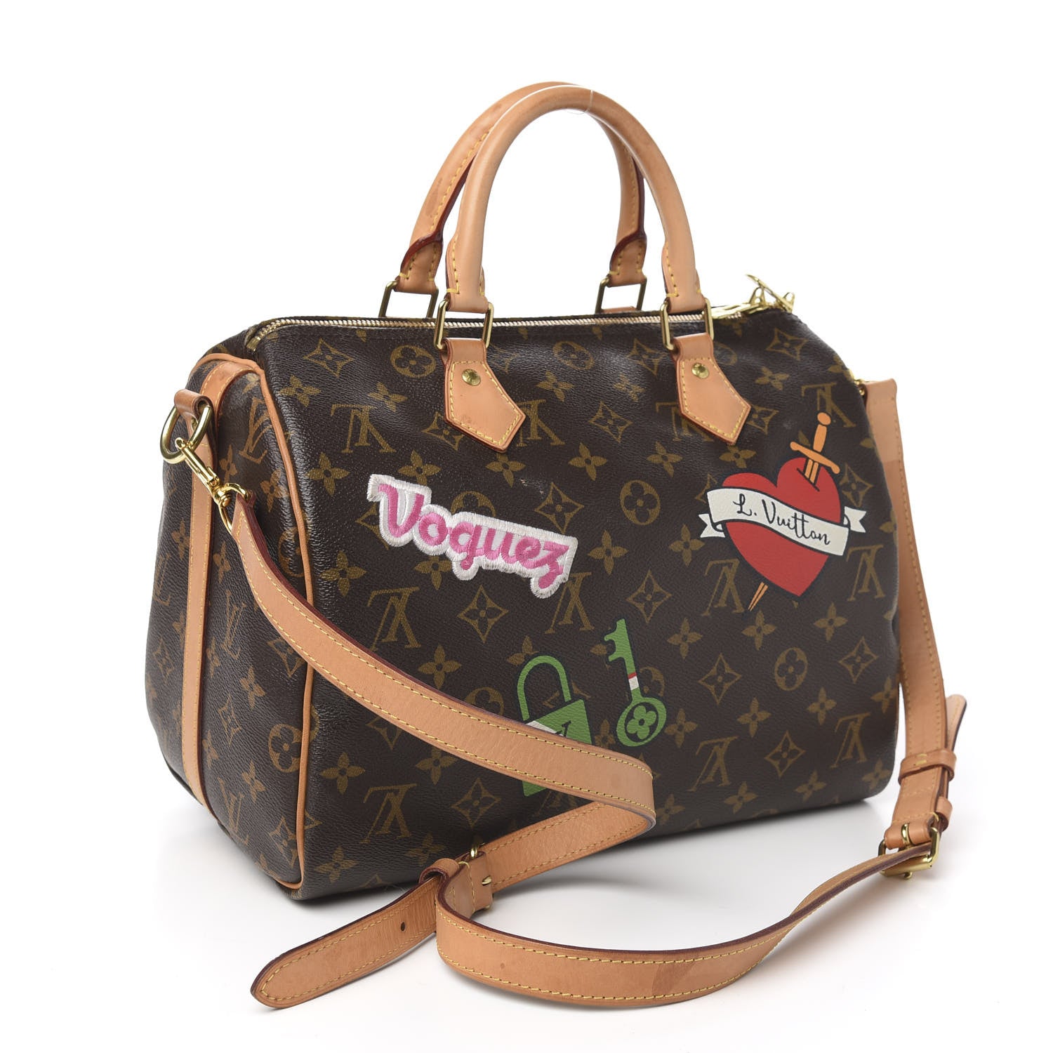 Louis Vuitton Monogram Patches Speedy Bandouliere 30 2 of 13