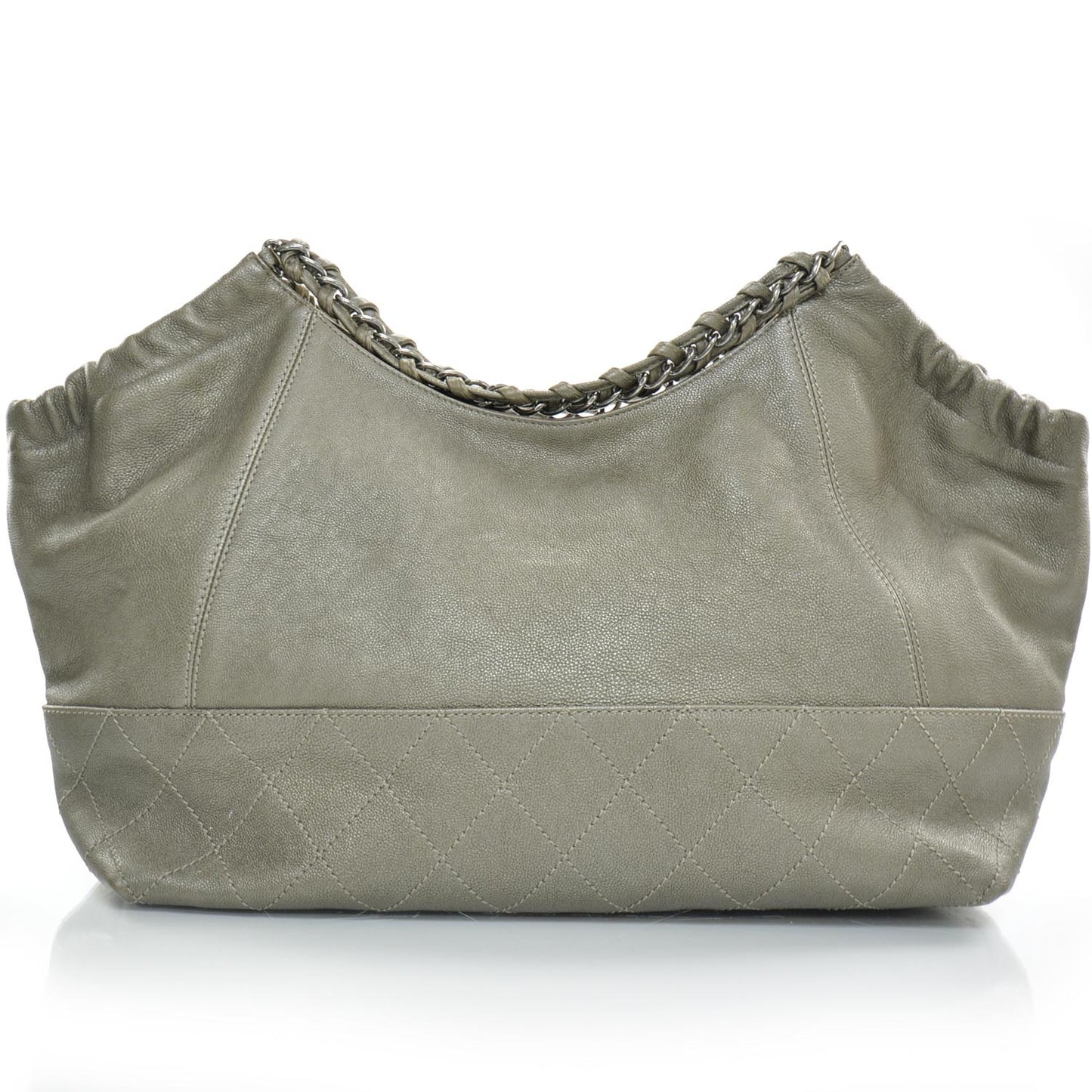 Leather Baby Coco Cabas Argent Fonce