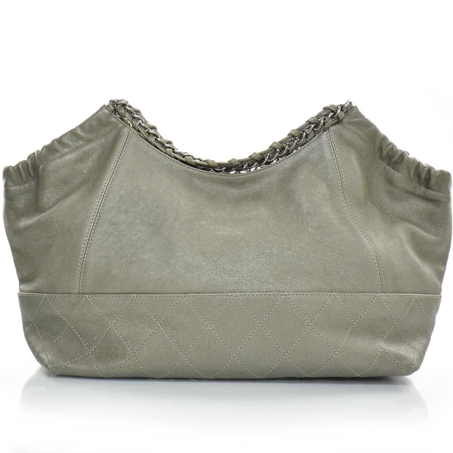 Chanel Leather Baby Coco Cabas Argent Fonce 4 of 10