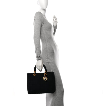Christian Dior Nylon Cannage Large Lady Dior Black 2 of 10