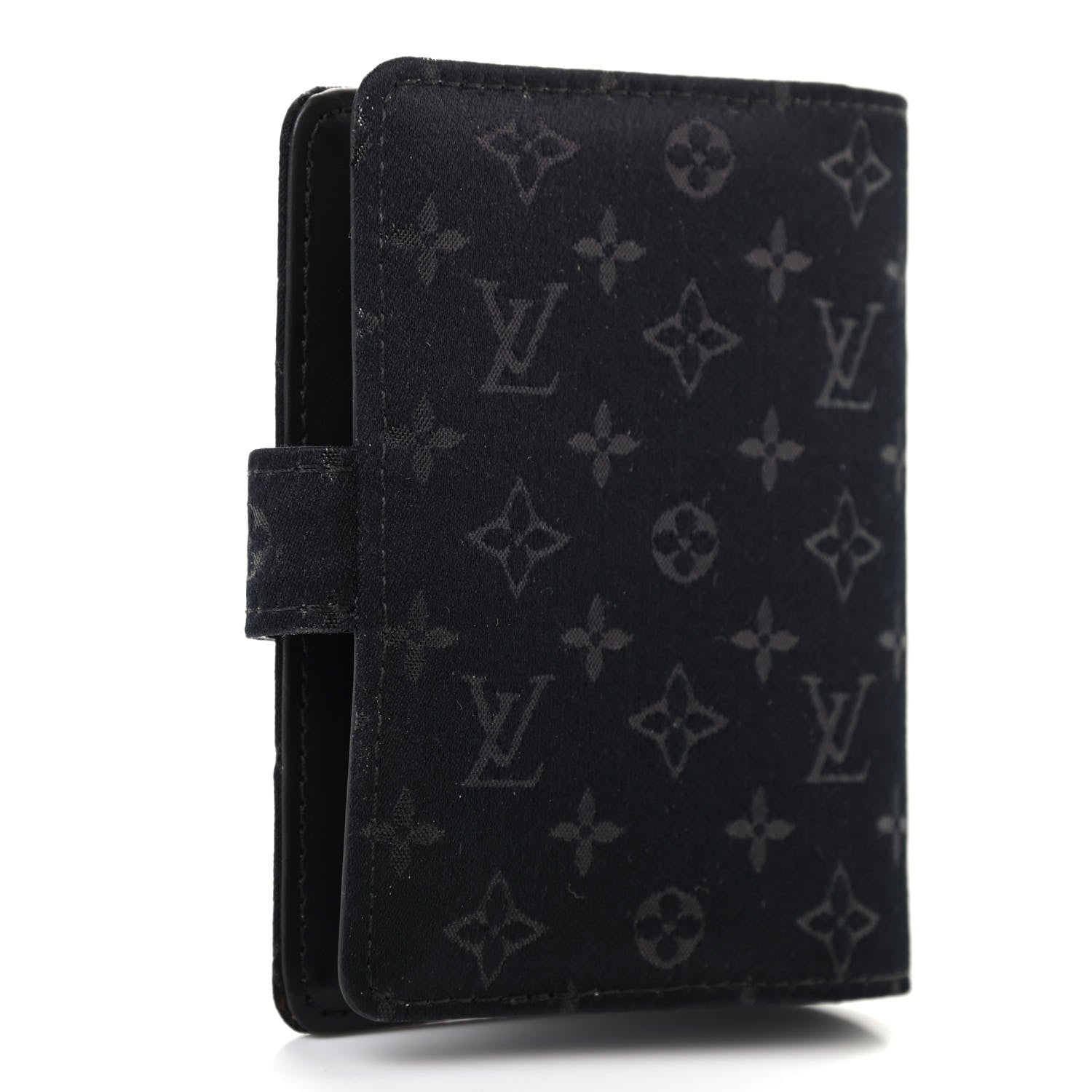 Louis Vuitton Satin Monogram Mini Agenda Cover Black 3 of 7
