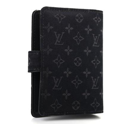 Louis Vuitton Satin Monogram Mini Agenda Cover Black 3 of 7