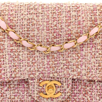 Chanel Tweed Quilted Medium Double Flap Light Pink 5 of 12