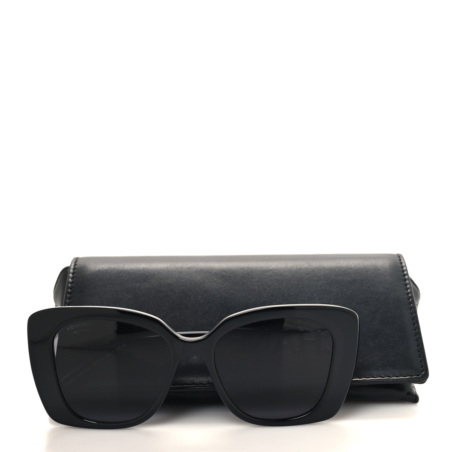 Chanel Acetate Strass Polarized Square Sunglasses 5422-B Black 8 of 8