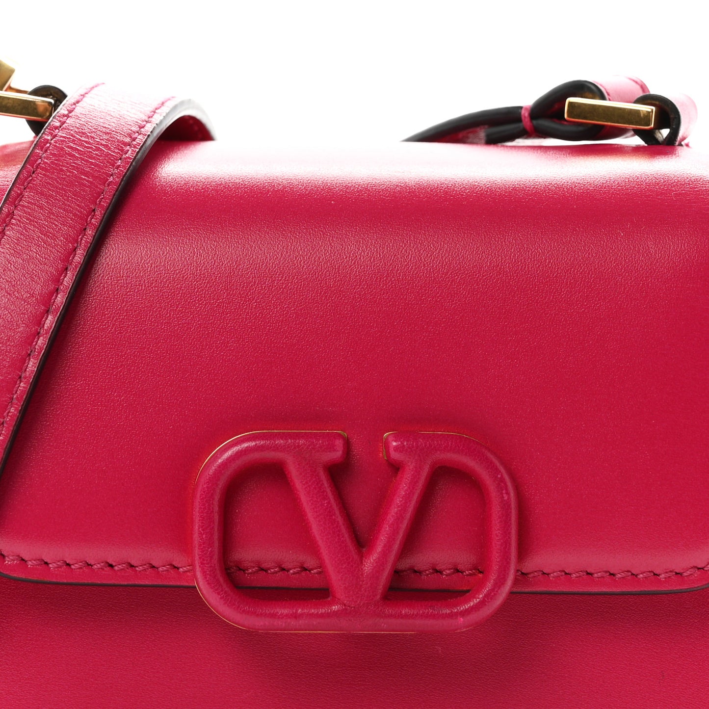 Smooth Calfskin Micro VSling Shoulder Bag Fuchsia