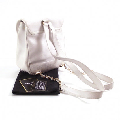 Chanel Caviar CC Backpack White 3 of 12
