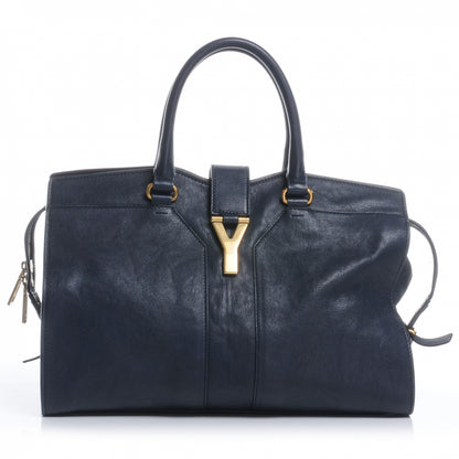 Saint Laurent Leather Medium Cabas Chyc Navy 1 of 7