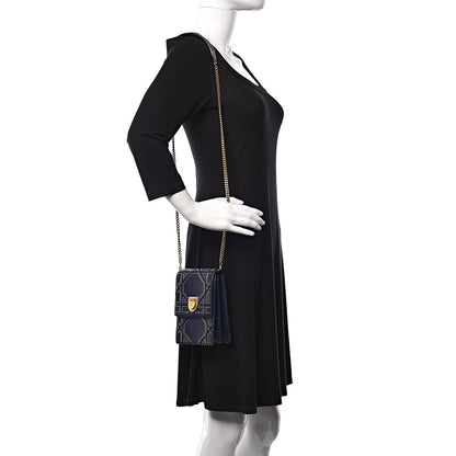 Christian Dior Lambskin Studded Vertical Diorama Indigo 2 of 10