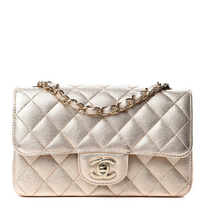 Chanel Metallic Lambskin Quilted Mini Rectangular Flap Gold 1 of 11